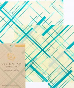 Bees wrap madindpakning tre styk med geometrisk-mønster