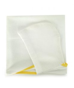 Håndklæde med hætte til børn i økologisk bomuld - hvid